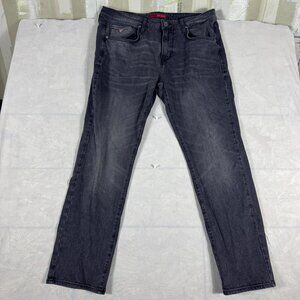 Guess Mens Skinny Straight Leg Jeans Washed Black Denim 5-Pocket‎ Size 34